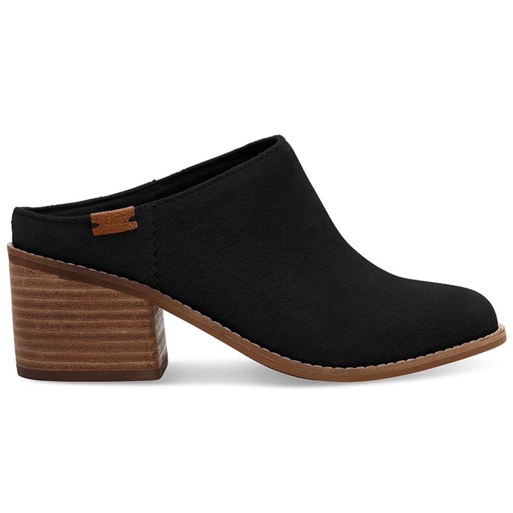 Toms Black Suede Leila Mules